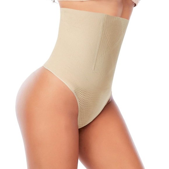 Werena High Waisted Shapewear Thong in Beige - Picture 1 of 4